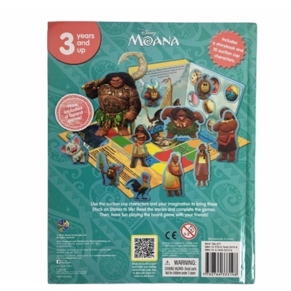 DISNEY MOANA Stuck on Stories Book Suction Cup Toys Story Play Set - Picture 14 of 14
